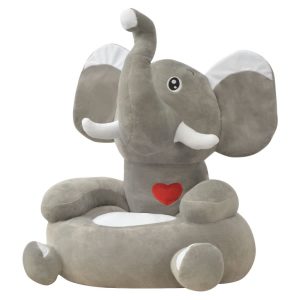 vidaXL børnestol i plys grå elefant