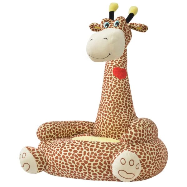 vidaXL børnestol i plys brun giraf