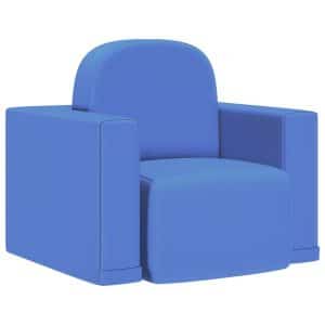 2-i-1 lænestol til børn kunstlæder blå