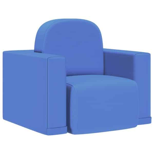 2-i-1 lænestol til børn kunstlæder blå